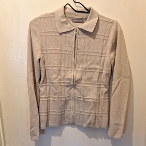 Croft & Barrow Beige Zip-Up Sweater